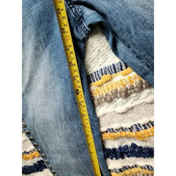 Armani Exchange J10 Super Skinny Cropped Mid Rise Jeans Woman’s Studded Size 29 - Picture 8 of 8